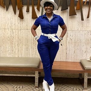 Jean jumper button down rumper